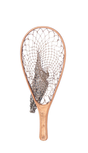 istock Vintage Fly Fishing Net Isolated on White 1311880517