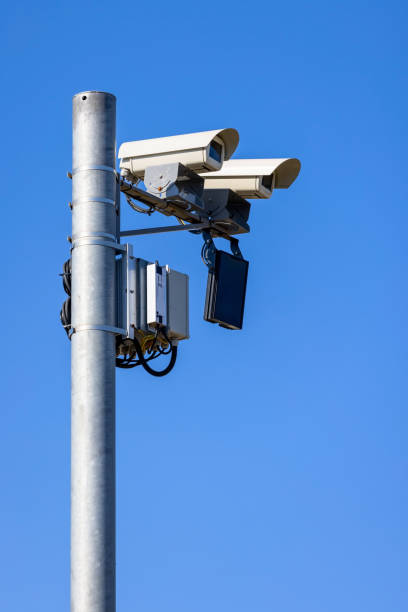 istock CCTV, Security road camera for traffic control on the street 1311882137