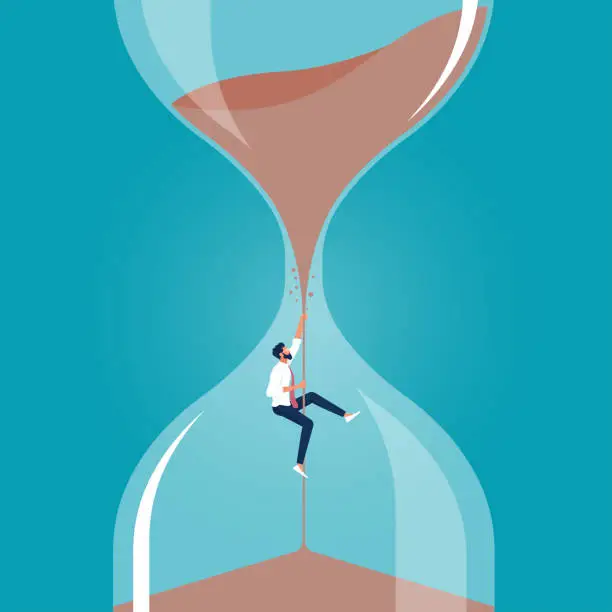 Vector illustration of Deadline Concept-Time Management Problem