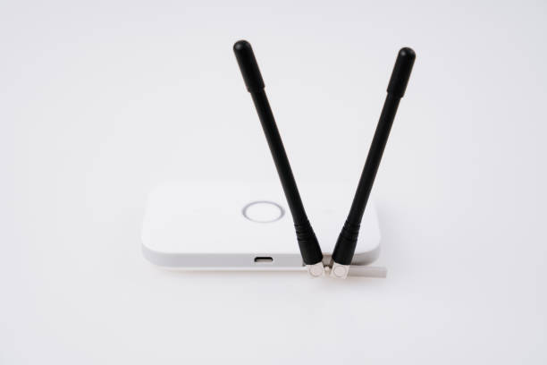 istock mobile modem. device has internal SIM card slot supported by 3G, 4G technology 1311890962
