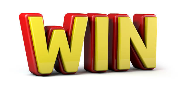 Winner offer 3d word made from red and yellow isolated on white background. 3d illustration.