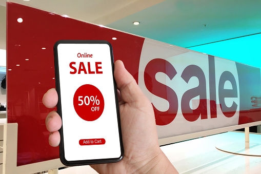 Shopping sale e-commerce marketing mobile phone app coupon