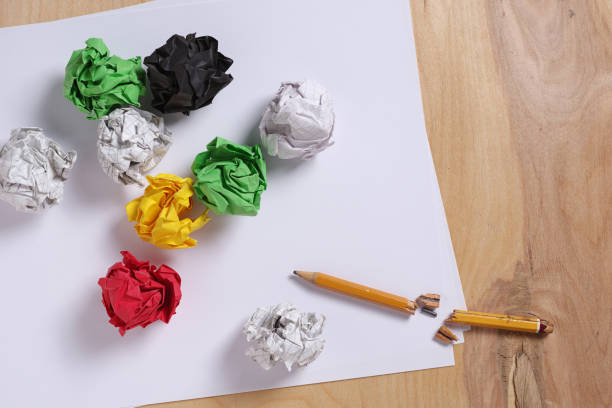 istock Paper balls and broken pencil 1311899628