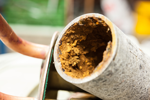 Over the years, rust has developed in the water pipes