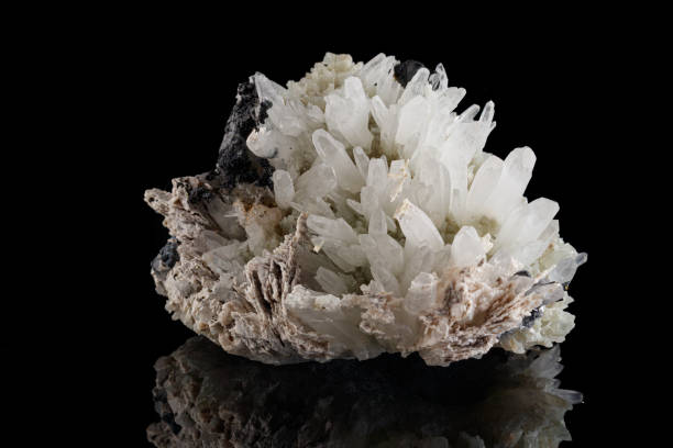 istock macro stone mineral Quartz Sphalerite on a black background 1311910908