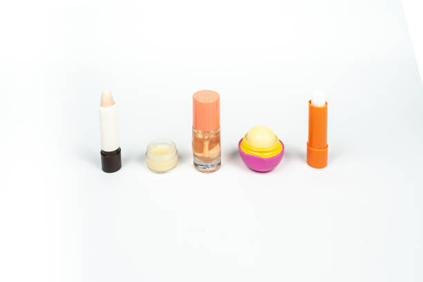 istock lip care products in a row on a white background 1311913533
