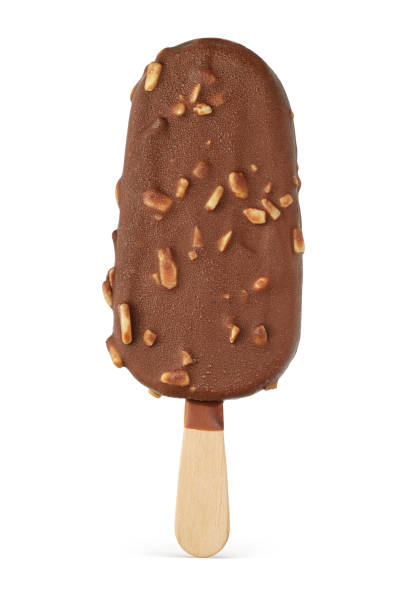 istock Popsicle ice cream with chocolate coating and nuts isolated. 1311914477