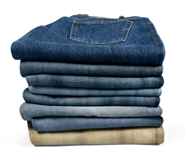 istock Stack Of Jeans With Multiple Colors Isolated On White Background 1311915765