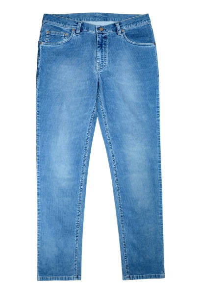 istock Blue Corduroy Jeans Front View On White Background 1311915782
