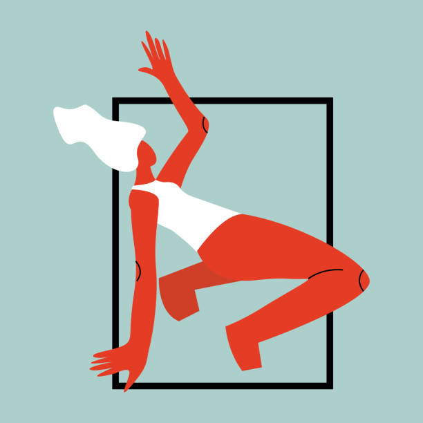 istock Vector illustration with acrobat woman. Cartoon charcater 1311916605