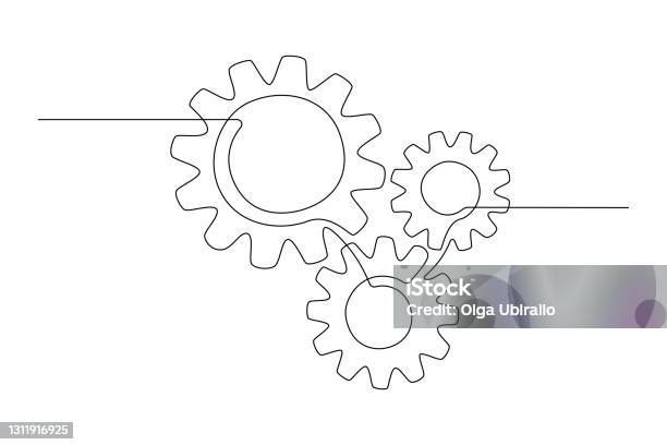 Một Dòng Minh Họa Liên Tục Của Bánh Răng Ba Bánh Răng Theo Phong Cách Lineart Nét Viền Có Thể Chỉnh Sửa Biểu Tượng Của Tinh Thần Đồng Đội Phát Triển Logo Biểu Tượng Khái Niệm Sáng Tạo Về Làm V Hình minh họa Sẵn có - Tải xuống Hình ảnh Ngay bây giờ