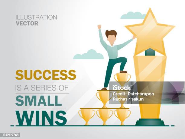 Small Win Sign Small Wins Illustration Vector Stock Illustration - Download Image Now ...