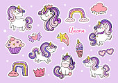 cute purple magical simple unicorn sticker sheet printable