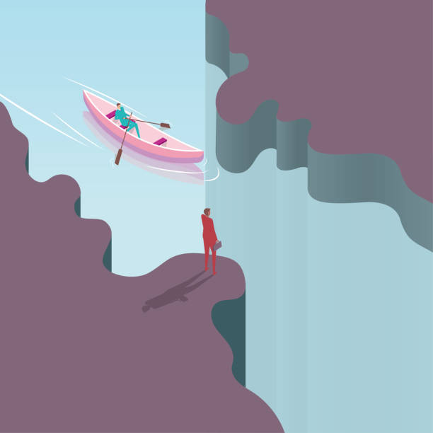 istock A man stood by the river, and there was a man rowing a boat in the river. 1311929780
