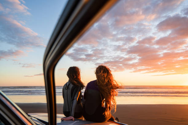 istock Enjoyment after surfing at dusk. 1311930542