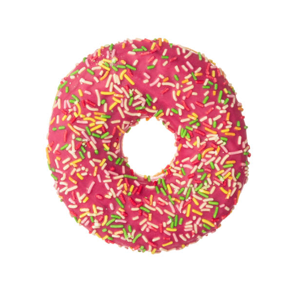 istock Donut with sprinkles isolated on white background top view 1311934901