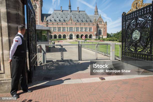 International Court Of Justice In The Hague Stock Photo - Download Image Now - International Court Of Justice, Netherlands, Peace Palace