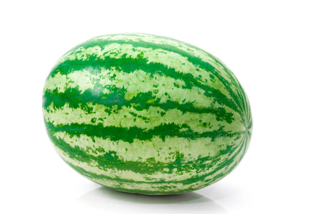 istock Fruit watermelon cut in half on the white ground 1311941312