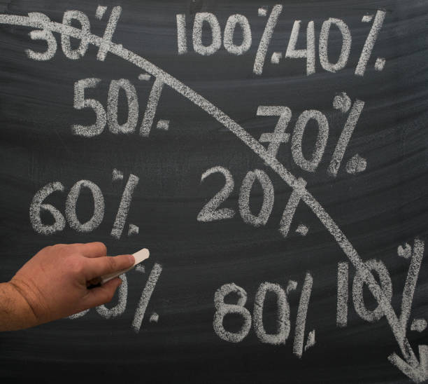 istock Percentage symbols with an arrow down 1311941439