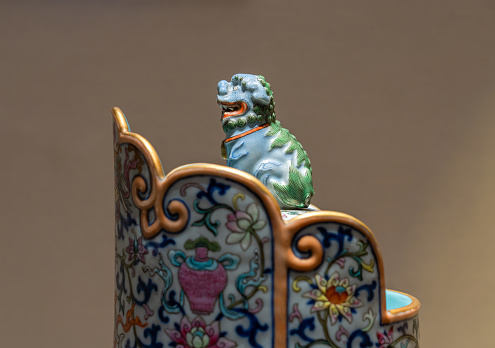 Oriental Tea Pot on Black Background