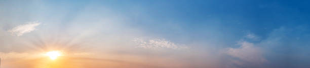 istock Dramatic panorama sky with cloud on sunrise and sunset time. 1311946748