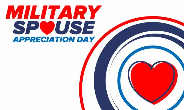 Vector illustration of Military Spouse Appreciation Day. Celebrated in the United States. National Day recognition of the contribution, support and sacrifice of the spouses of the Armed Forces. Poster, card, banner. Vector