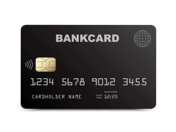 istock Credit card mockup with NFC wireless payment technology icon, contactless payment, credit card tap pay wave logo, contactless pay pass fast payment symbol, smart key card contact nfc - stock vector 1311948174