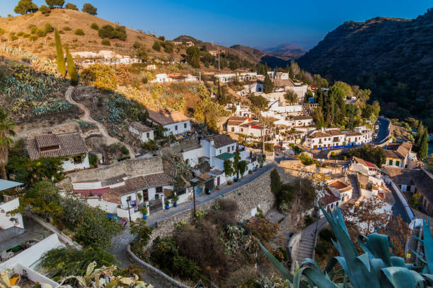 Houses on Sacramonte hill in Granada, Spa stock photo