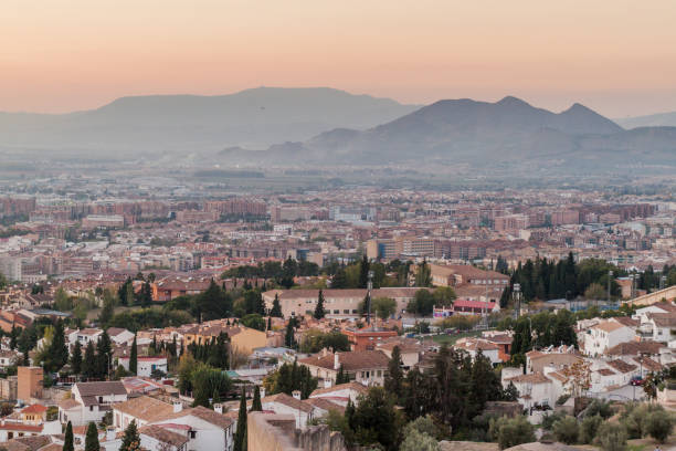 istock Aerial view of Granada during the sunset, Spa 1311951251