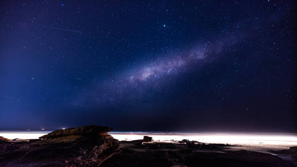istock Milky Way on Cable Beach Broome with passing car lights 1311956562
