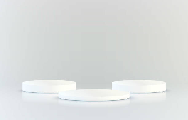 istock Stage podium with lighting, Stage Podium Scene with for Award Ceremony on grey Background. Vector 1311960035