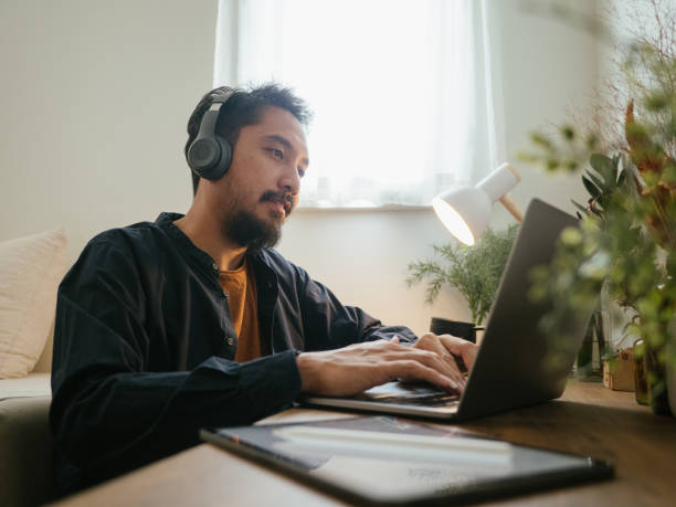 istock Businessman working from home. 1311961531