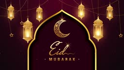 Happy Eid Greeting Motion Design Animation Beautiful 4k Eid Mubarak Islamic  Design Concept With Hanging Ramadan Candle Lantern And Mosque Stock Video -  Download Video Clip Now - iStock