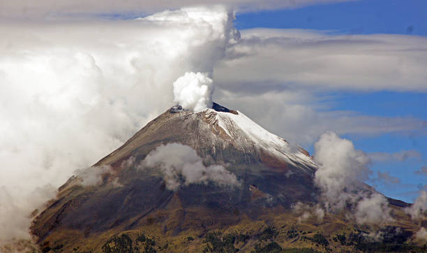 Popocatepetl volcano near Puebla in Mexico stock photo