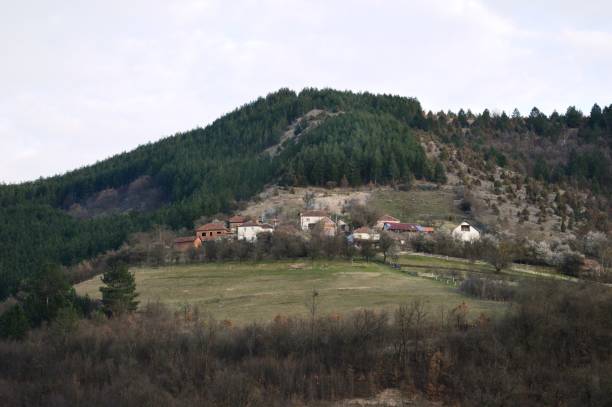 a small mountain village on a hill