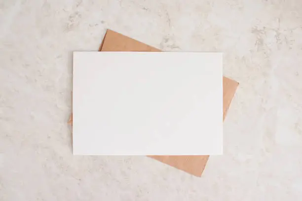 Photo of Blank card mock up.