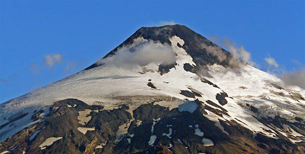 Volcano Calbuco in Puerto Varas, Chile. Copy space for text