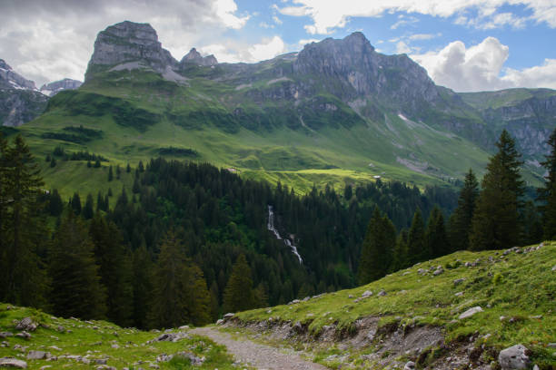 Beautiful swiss alpine landscape in summer.