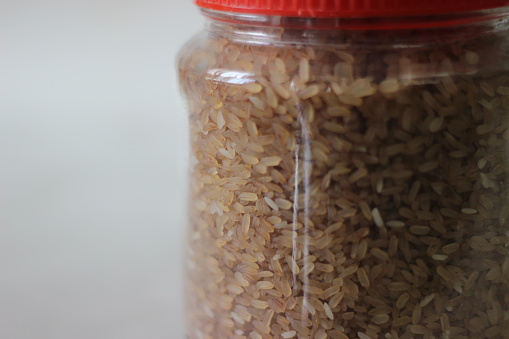 Adulterated red brown rice. Red rice or Matta rice is adulterated by adding cheaper white rice