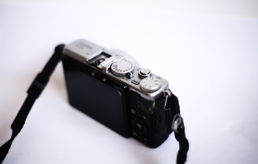 a still life of a compact camera