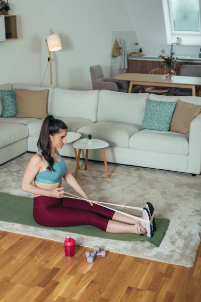 istock Woman training at home 1311985216
