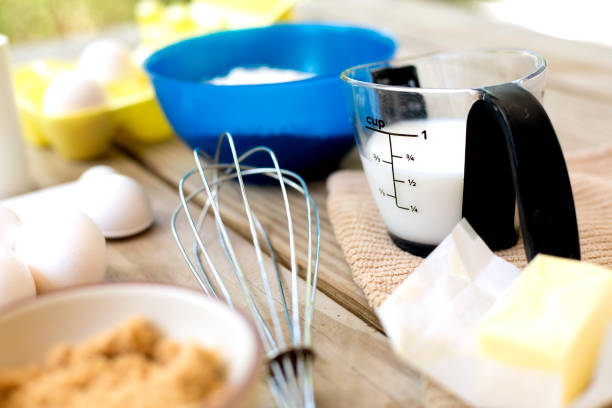 kochen im freien - sugar kitchen utensil measuring spoon spoon stock-fotos und bilder