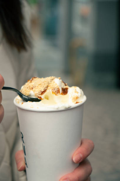 istock coffee with ice cream caramel on the top 1311992881