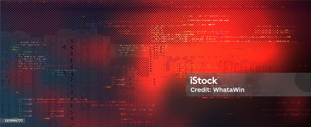 Abstract Technology Binary Code Dark Red Background Cyber Attack ...