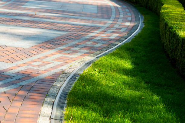 istock Pavement tile and shorn grass in landscape design 1311997951