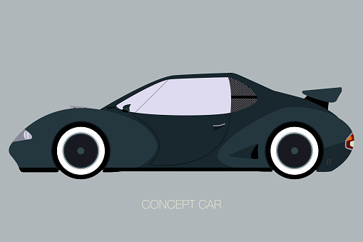 Auto Design Side Concept Car Fully Editable Side View Flat Design Fully Editable Stock ...