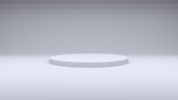 istock 3D rendering stand podium. empty space for product design show. stage showcase for new product. banners background. Cosmetic. Podium stand. 1312003593