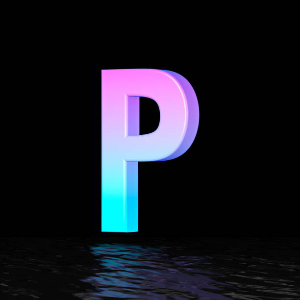 istock Cyan magenta font Letter P 3D 1312006177