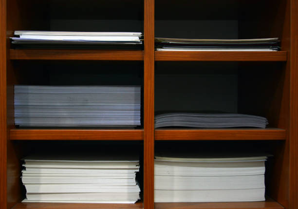 istock brown wooden shelf 1312007956
