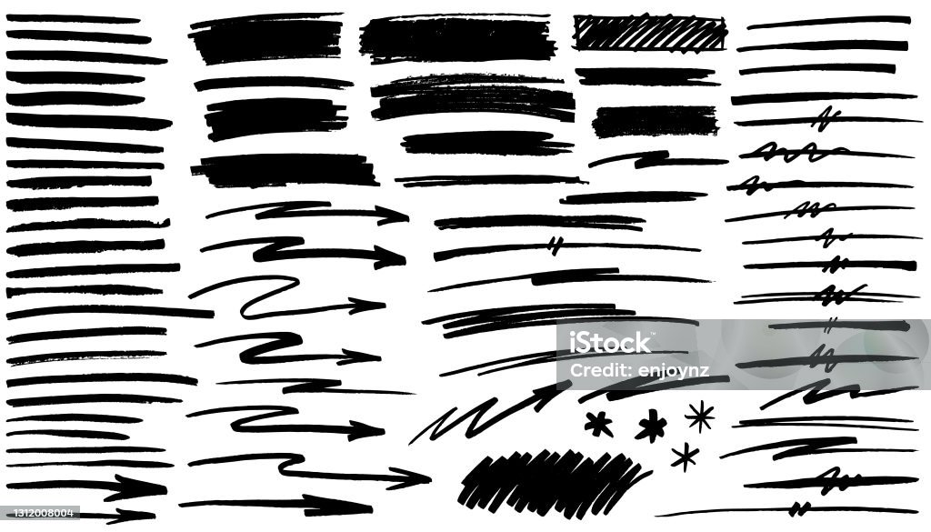 Формы маркера черной ручки - Векторная графика Линия роялти-фри